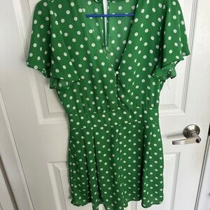 Zara Green Dress with White Dots